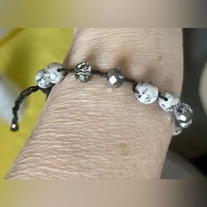 Gemstone and glass adjustable Bracelet jewelry